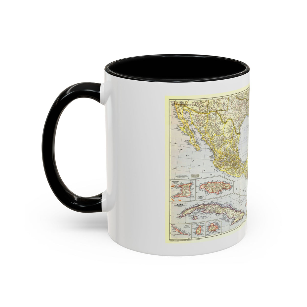 Central America - The Caribbean (1947) (Map) Accent Coffee Mug