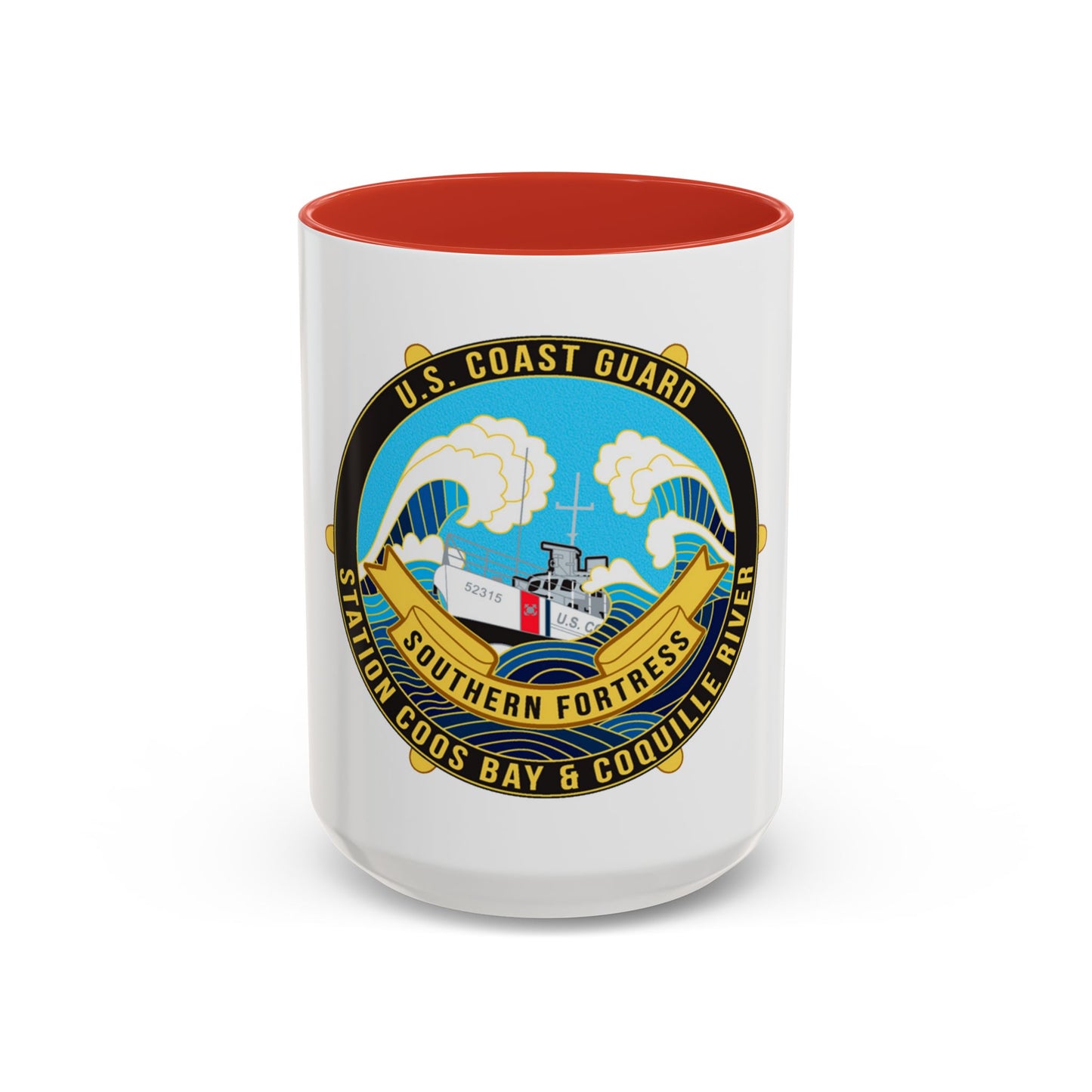 USCG Station Coos Bay (U.S. Coast Guard) Accent Coffee Mug