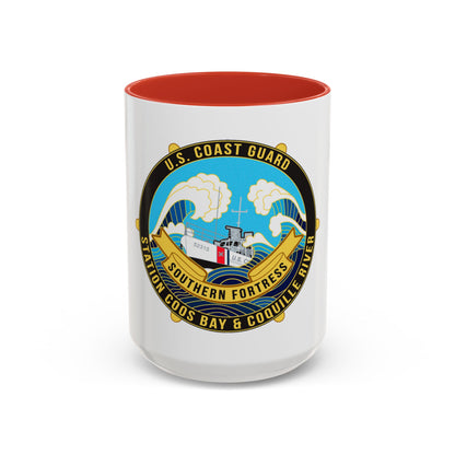 USCG Station Coos Bay (U.S. Coast Guard) Accent Coffee Mug
