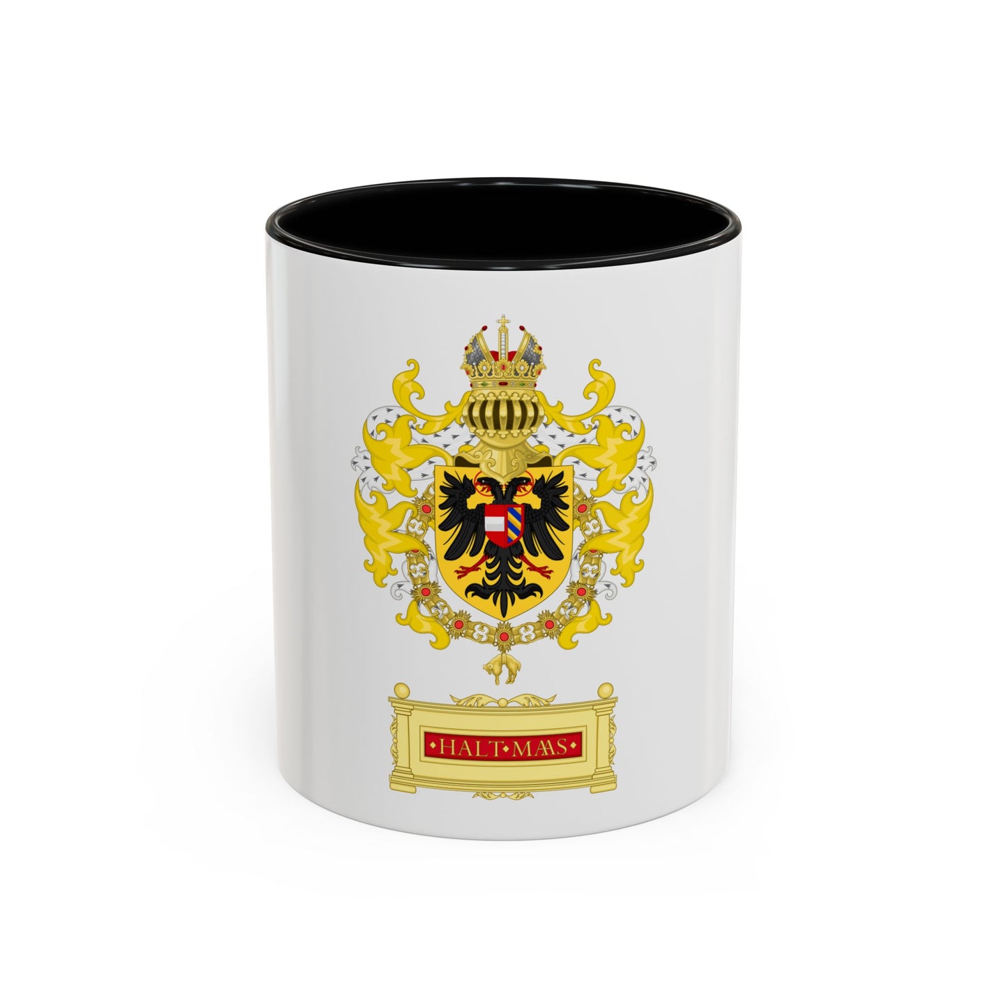 Ornamented Coat of Arms of Maximilian I, Holy Roman Emperor - Accent Coffee Mug