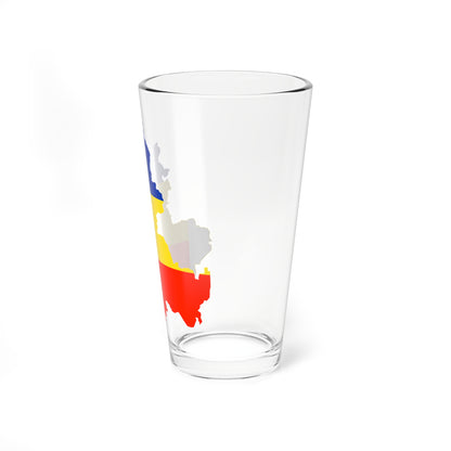 Flag-map of Rostov Oblast (Russia) Pint Glass 16oz