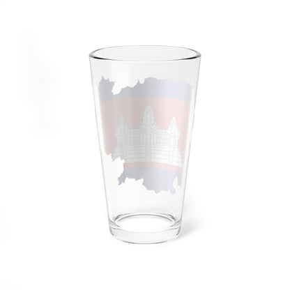 Flag map of Cambodia (Cambodia) Pint Glass 16oz