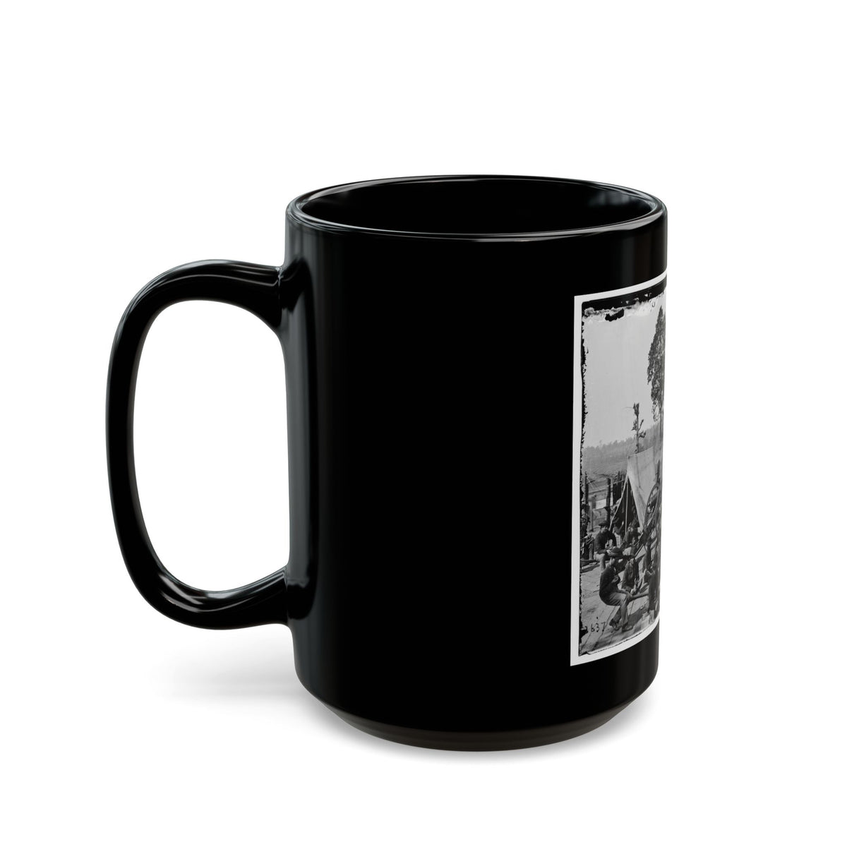 Atlanta, Ga. Federal Soldiers Relaxing By Guns Of Captured Fort (U.S. Civil War) Black Coffee Mug