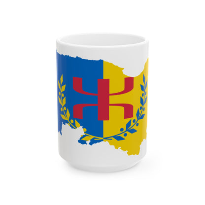 Flag map of MAK (Algeria) White Coffee Mug