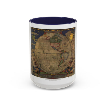 Map of Discovery- Western Hemisphere (1928) (Map) Accent Coffee Mug