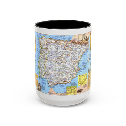 Spain and Portugal - A Traveller's Map 1 (1984) (Map) Accent Coffee Mug