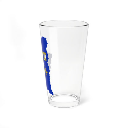 Flag-map of Ternopil Oblast (Ukraine) Pint Glass 16oz