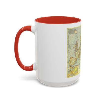 Europe and the Mediterranean (1938) (Map) Accent Coffee Mug