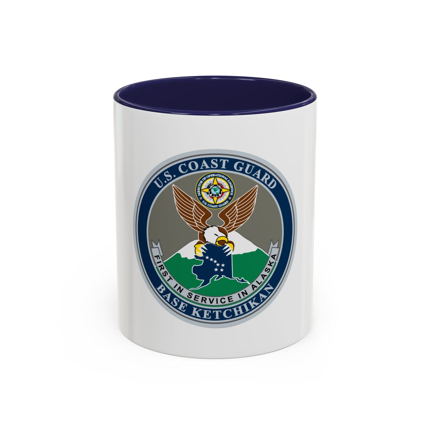 USCG Base Ketchikan (U.S. Coast Guard) Accent Coffee Mug