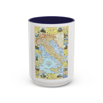 Italy - A Traveller's Map 1 (1970) (Map) Accent Coffee Mug