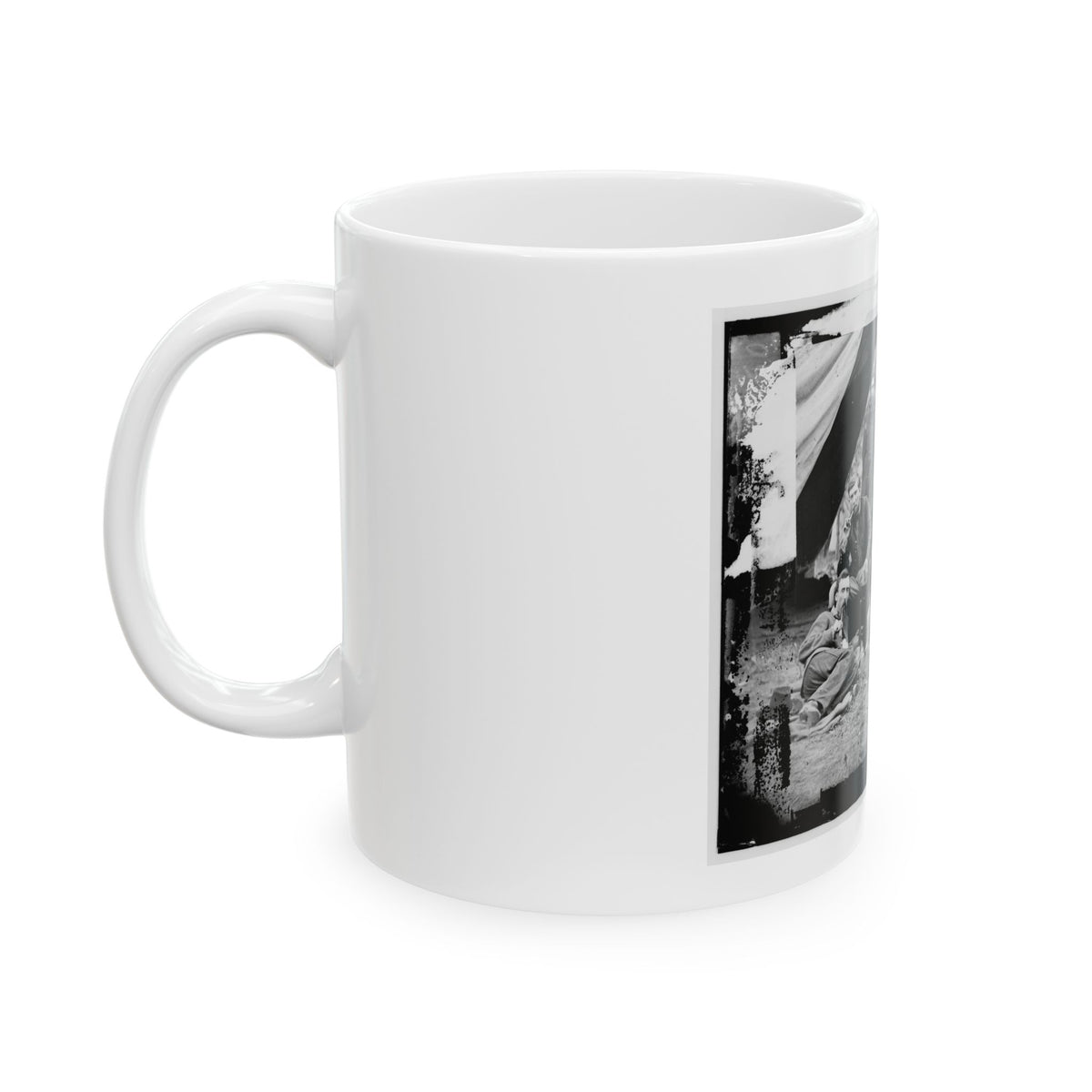 The Peninsula, Va. The Staff Of Gen. Fitz-John Porter; Lts. William G. Jones And George A. Custer Reclining (U.S. Civil War) White Coffee Mug