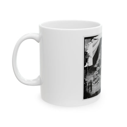 The Peninsula, Va. The Staff Of Gen. Fitz-John Porter; Lts. William G. Jones And George A. Custer Reclining (U.S. Civil War) White Coffee Mug