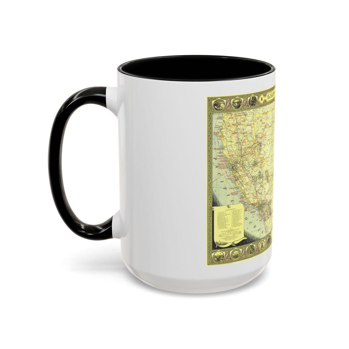 USA - Southwestern (1940) (Map) Accent Coffee Mug