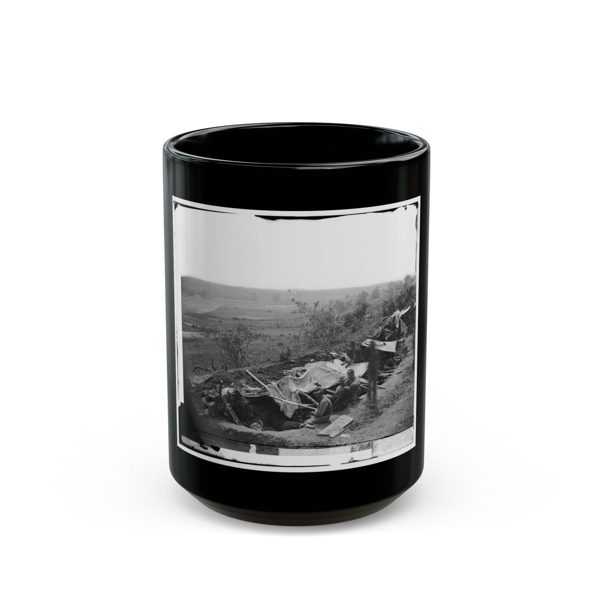 North Anna River, Va. Federal Troops Occupying Line Of Breastworks On The North Bank (U.S. Civil War) Black Coffee Mug