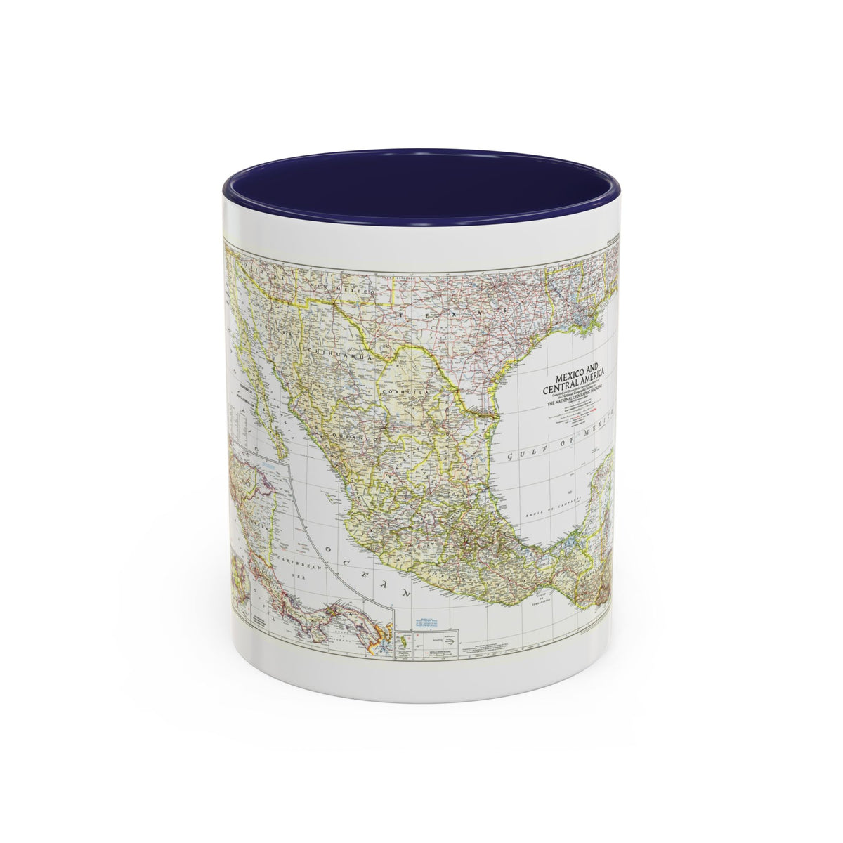 Central America & Mexico (1953) (Map) Accent Coffee Mug