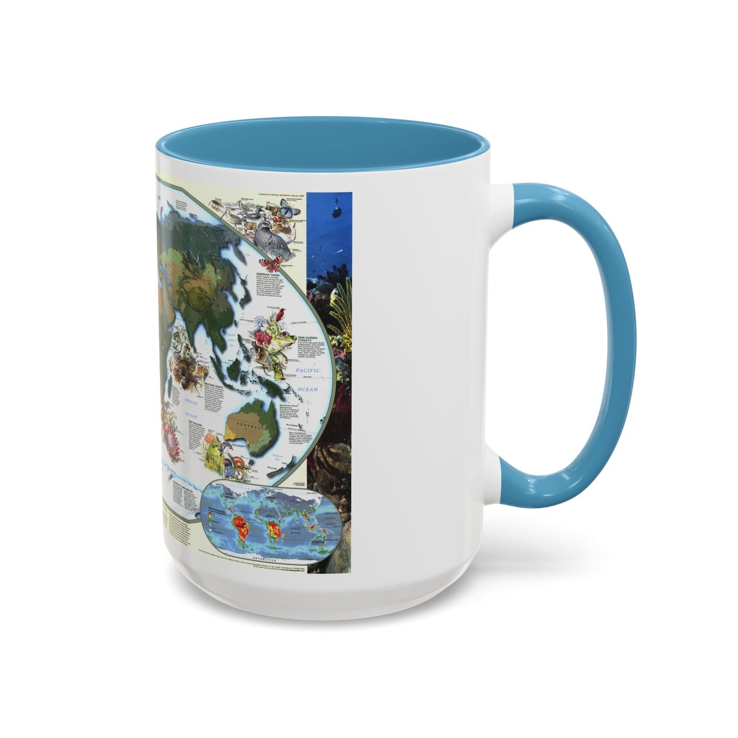 World Map - Diversity of Life (1999) (Map) Accent Coffee Mug