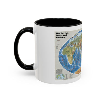 World Map - Tectonic Plates (1999) (Map) Accent Coffee Mug