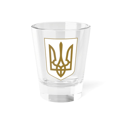 Lesser Coat of Arms of Ukraine gold (Ukraine) (Coat of Arms) Shot Glass 1.5oz
