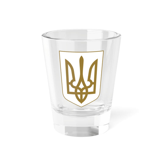 Lesser Coat of Arms of Ukraine gold (Ukraine) (Coat of Arms) Shot Glass 1.5oz