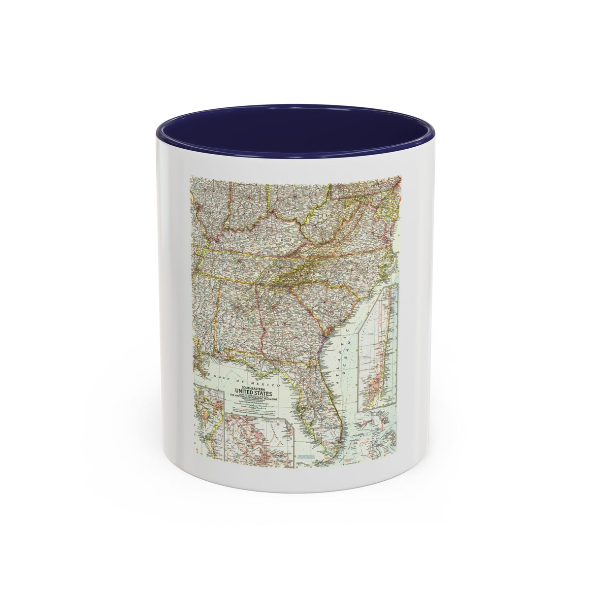 USA - Southeastern (1958) (Map) Accent Coffee Mug