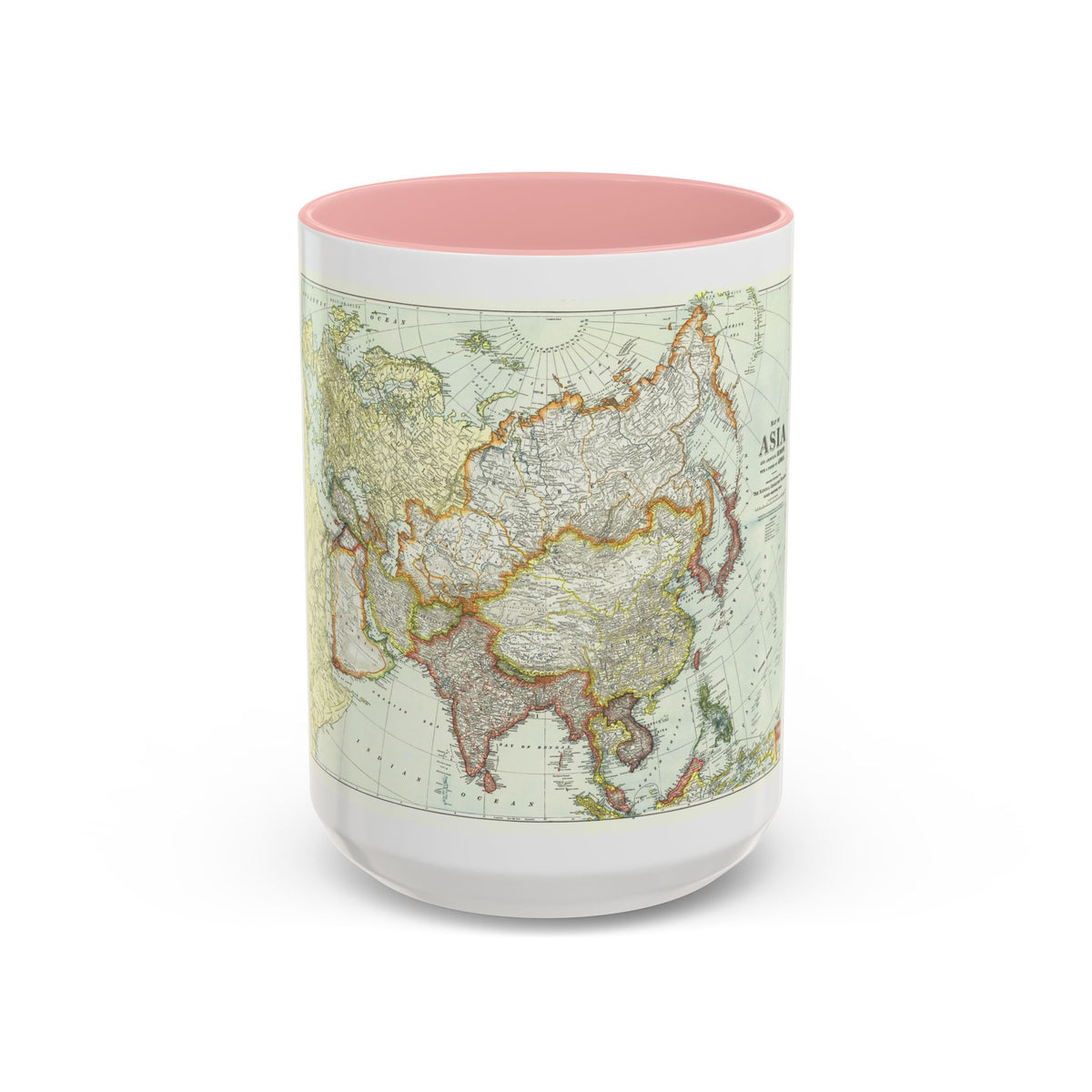 Asia and Adjoining Europe (1921) (Map) Accent Coffee Mug