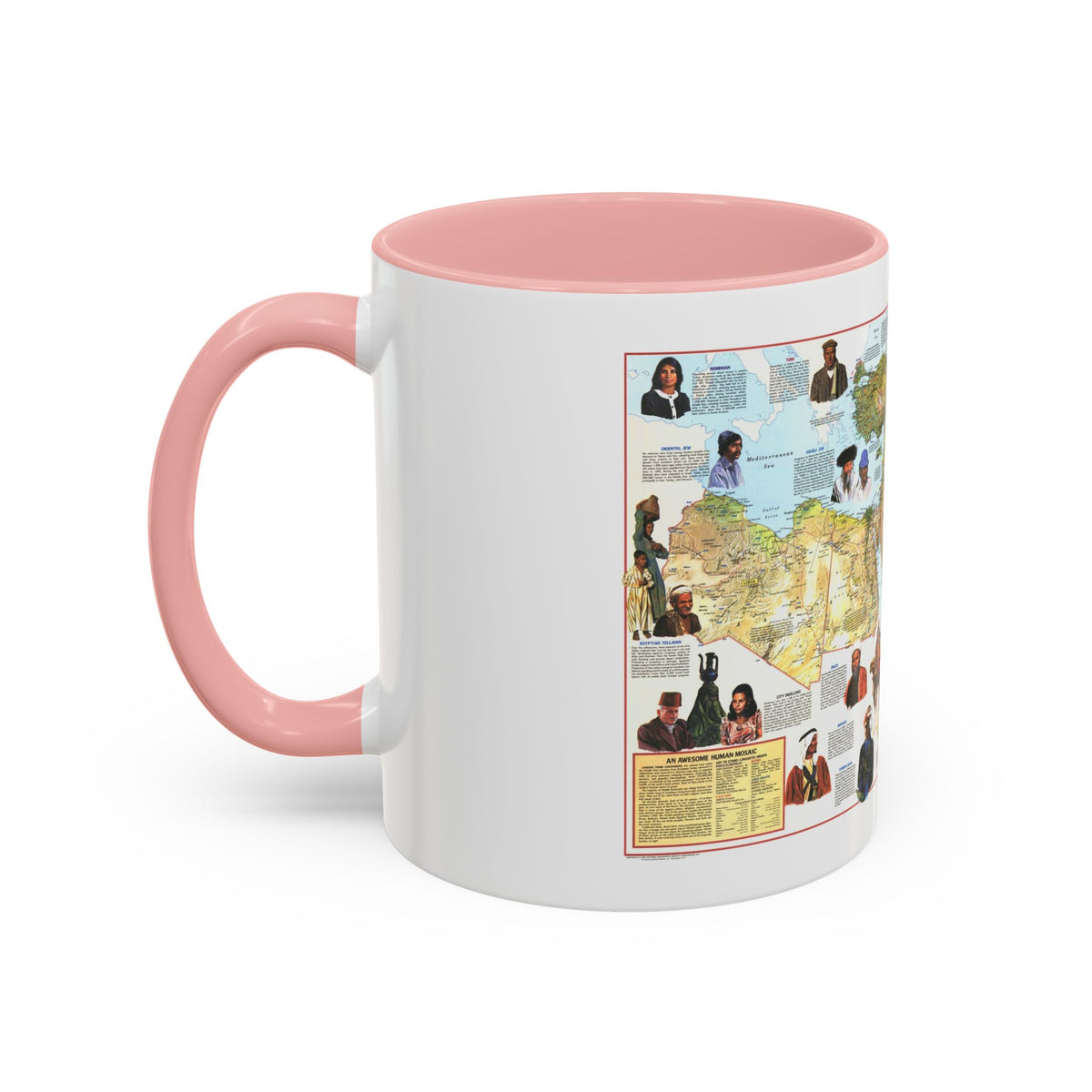 Middle East - The Peoples 1 (1972) (Map) Accent Coffee Mug