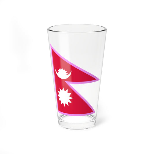 Gay Pride flag of Nepal (Nepal) Pint Glass 16oz