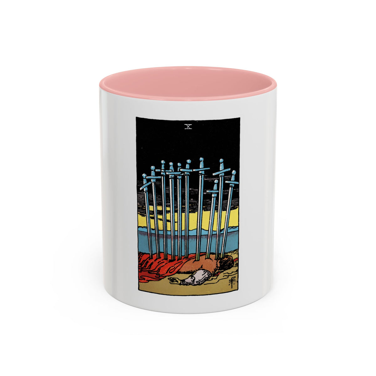 The 10 of Swords (Tarot Card) Accent Coffee Mug