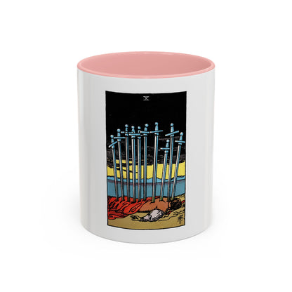 The 10 of Swords (Tarot Card) Accent Coffee Mug