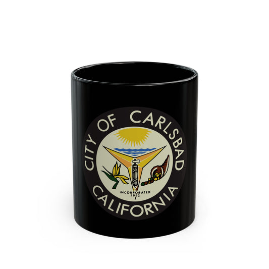 Seal of Carlsbad California - Black Coffee Mug