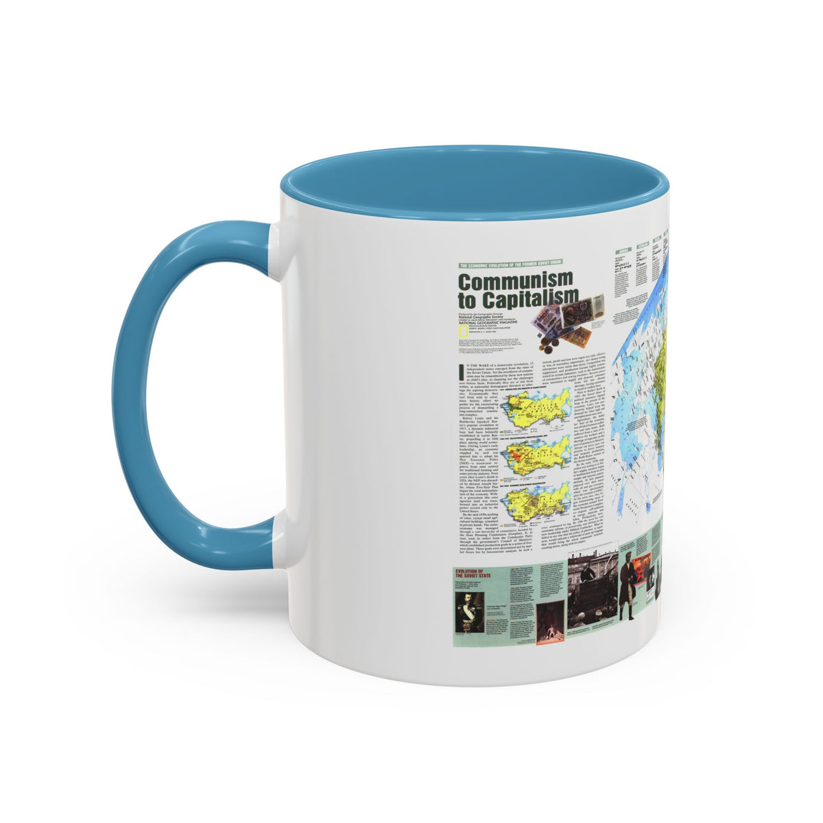 Russia - Communism to Capitalism (1993) (Map) Accent Coffee Mug