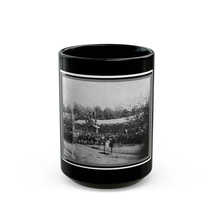 Mounted Cavalry Riding Past Reviewing Stand During The  Grand Review  Of The Union Army, Washington, D.C. (U.S. Civil War) Black Coffee Mug