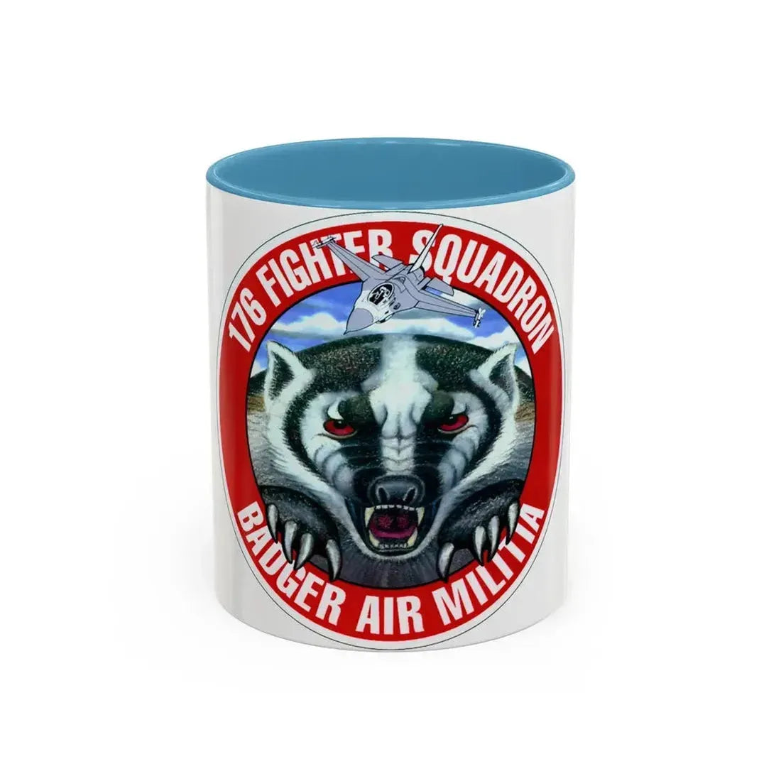 176th Fighter Squadron (U.S. Air Force) Accent Coffee Mug 11oz Light Blue - Go Mug Yourself