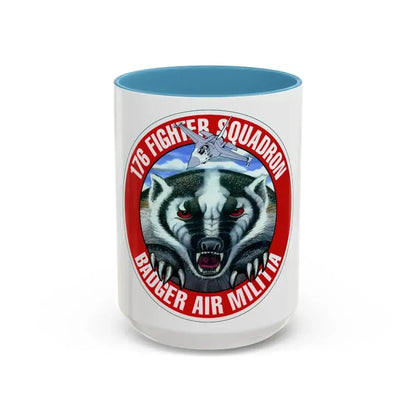176th Fighter Squadron (U.S. Air Force) Accent Coffee Mug 15oz Light Blue - Go Mug Yourself