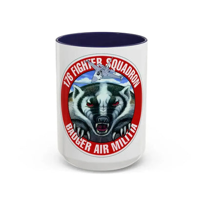 176th Fighter Squadron (U.S. Air Force) Accent Coffee Mug 15oz Navy - Go Mug Yourself