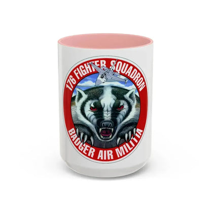 176th Fighter Squadron (U.S. Air Force) Accent Coffee Mug 15oz Pink - Go Mug Yourself