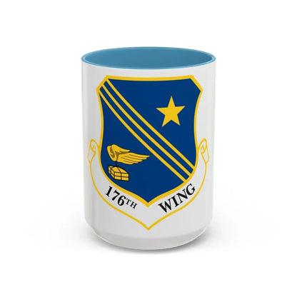 176th Wing (U.S. Air Force) Accent Coffee Mug 15oz Light Blue - Go Mug Yourself