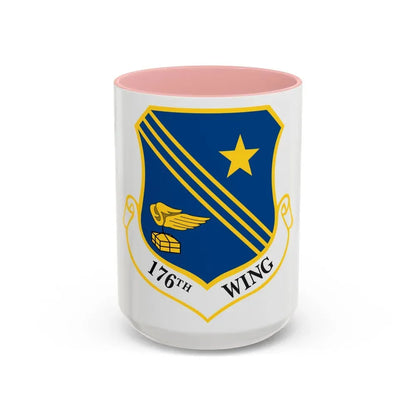 176th Wing (U.S. Air Force) Accent Coffee Mug 15oz Pink - Go Mug Yourself