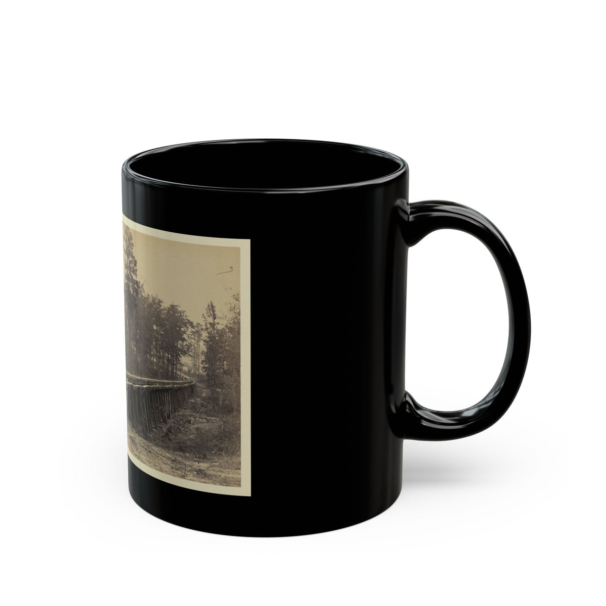 Railroad Bridge With Timber Trestles (U.S. Civil War) Black Coffee Mug