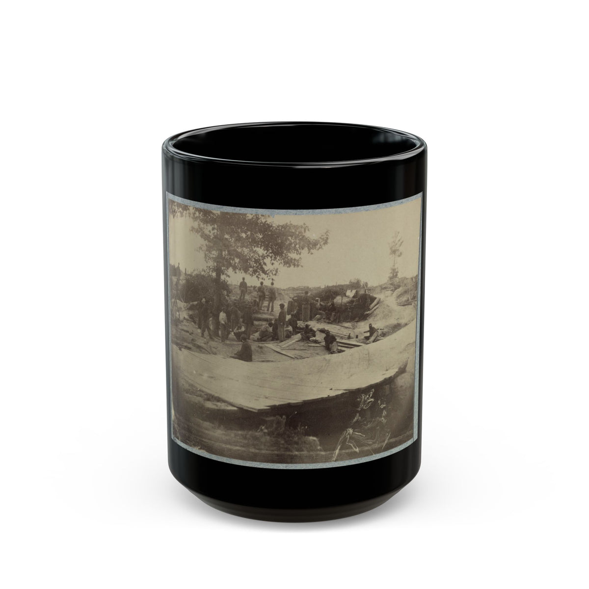 Part Of Federal Line Of Works Showing Bombproof Tents Occupied By U.S. Colored Troops In Front Of Petersburg, Va., Aug. 7, 1864 (U.S. Civil War) Black Coffee Mug
