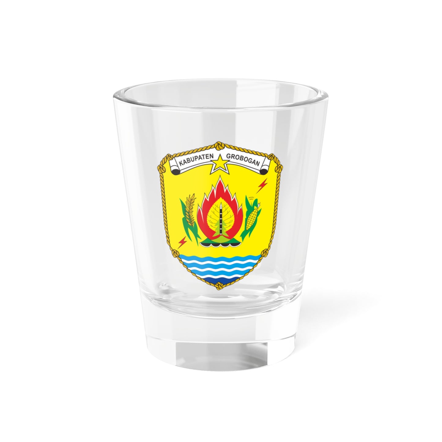 Coat of arms of Grobogan Regency (Indonesia) (Coat of Arms) Shot Glass 1.5oz