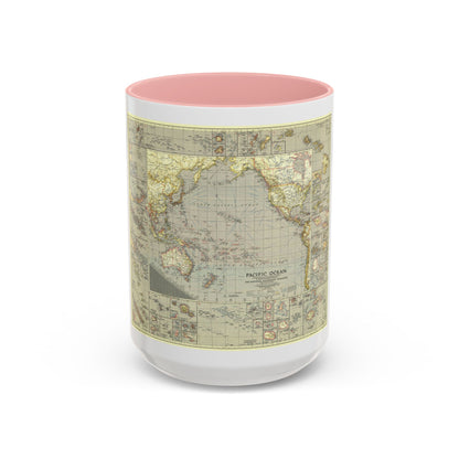 Pacific Ocean (1936) (Map) Accent Coffee Mug