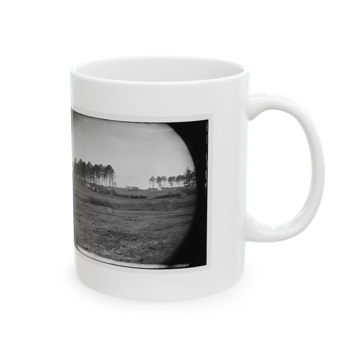 Brandy Station, Virginia. View Of Col. G.H. Sharpe's Quarters. Headquarters, Army Of The Potomac. Bull Ring In The Distance (U.S. Civil War) White Coffee Mug