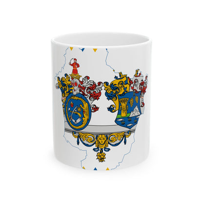Flag-map of Hajdu-Bihar County (Hungary) White Coffee Mug