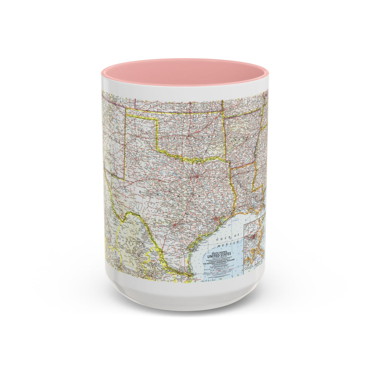 USA - South Central (1961) (Map) Accent Coffee Mug