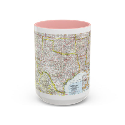 USA - South Central (1961) (Map) Accent Coffee Mug