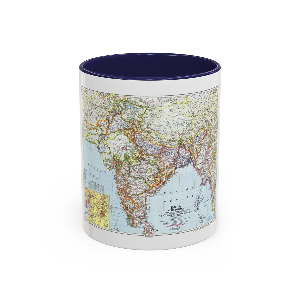 India and Burma (1946) (Map) Accent Coffee Mug