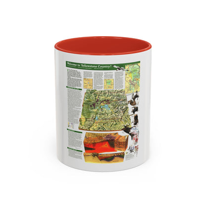 USA - Yellowstone and Grand Teton 2 (1989) (Map) Accent Coffee Mug