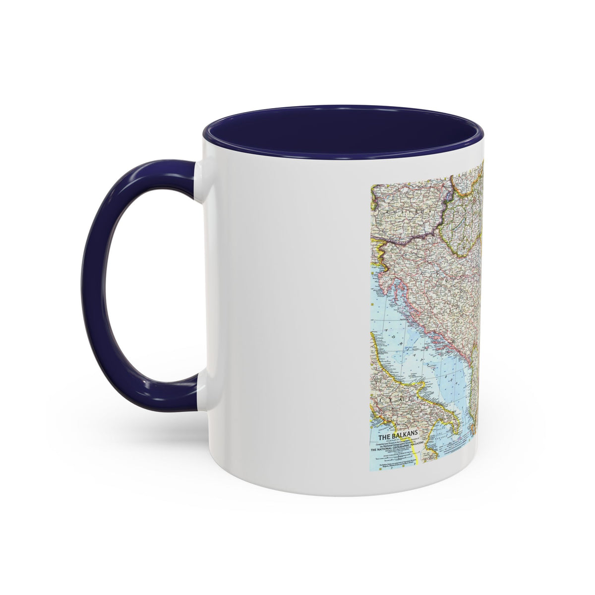 Europe - The Balkans (1962) (Map) Accent Coffee Mug
