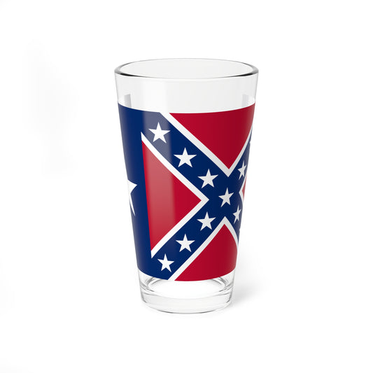 A flag merging a blue vertical stripe with a white star on the hoist and the Confederate battle flag on the fly.